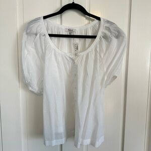 Madewell White Puff Sleeve Top